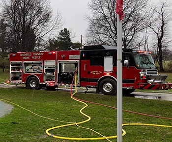 Greenfield Township Fire Truck with hose